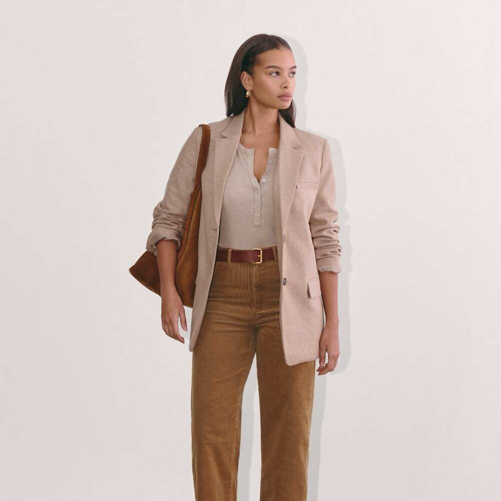 Everlane Women's Sailor Pant in Corduroy in Light Brown, Size 2